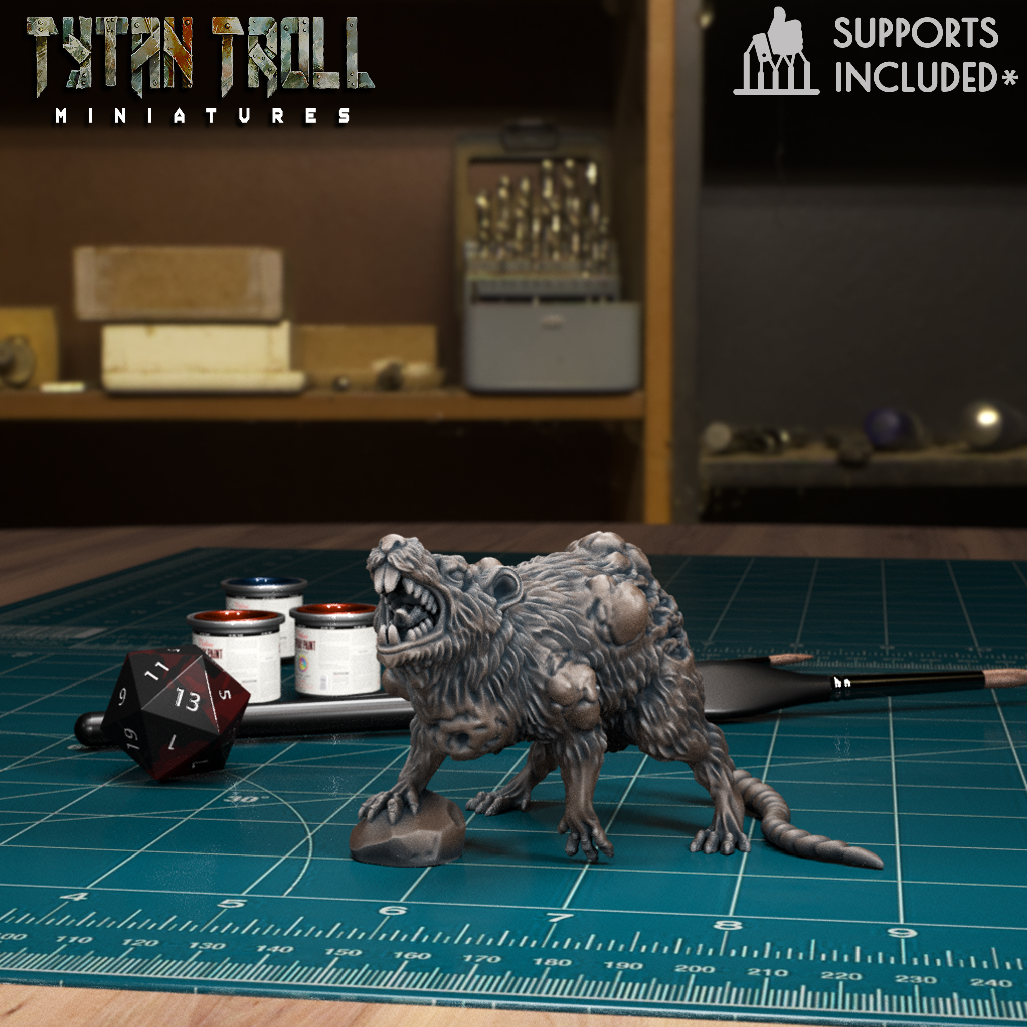 Plagued Giant Rat 04 [Pre-Supported]